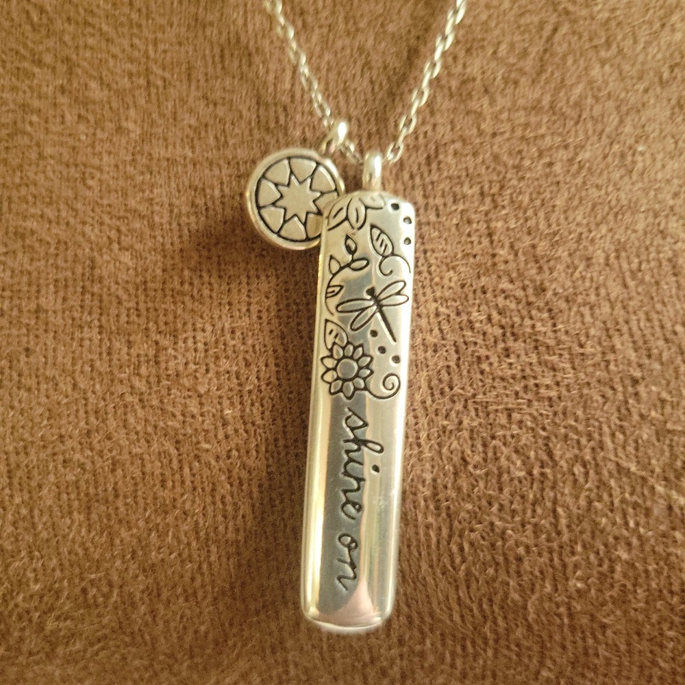 Brighton Every Little Thing Shine On Dragonfly Sun Silver Bar Necklace 20in L